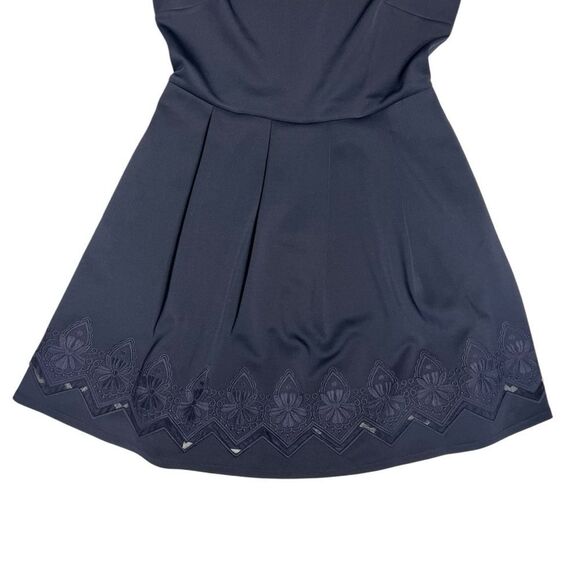 Ted Baker London Cheskka Navy Blue Lace and Mesh Skater Dress Ted Size 4 (US 10) - Picture 9 of 14